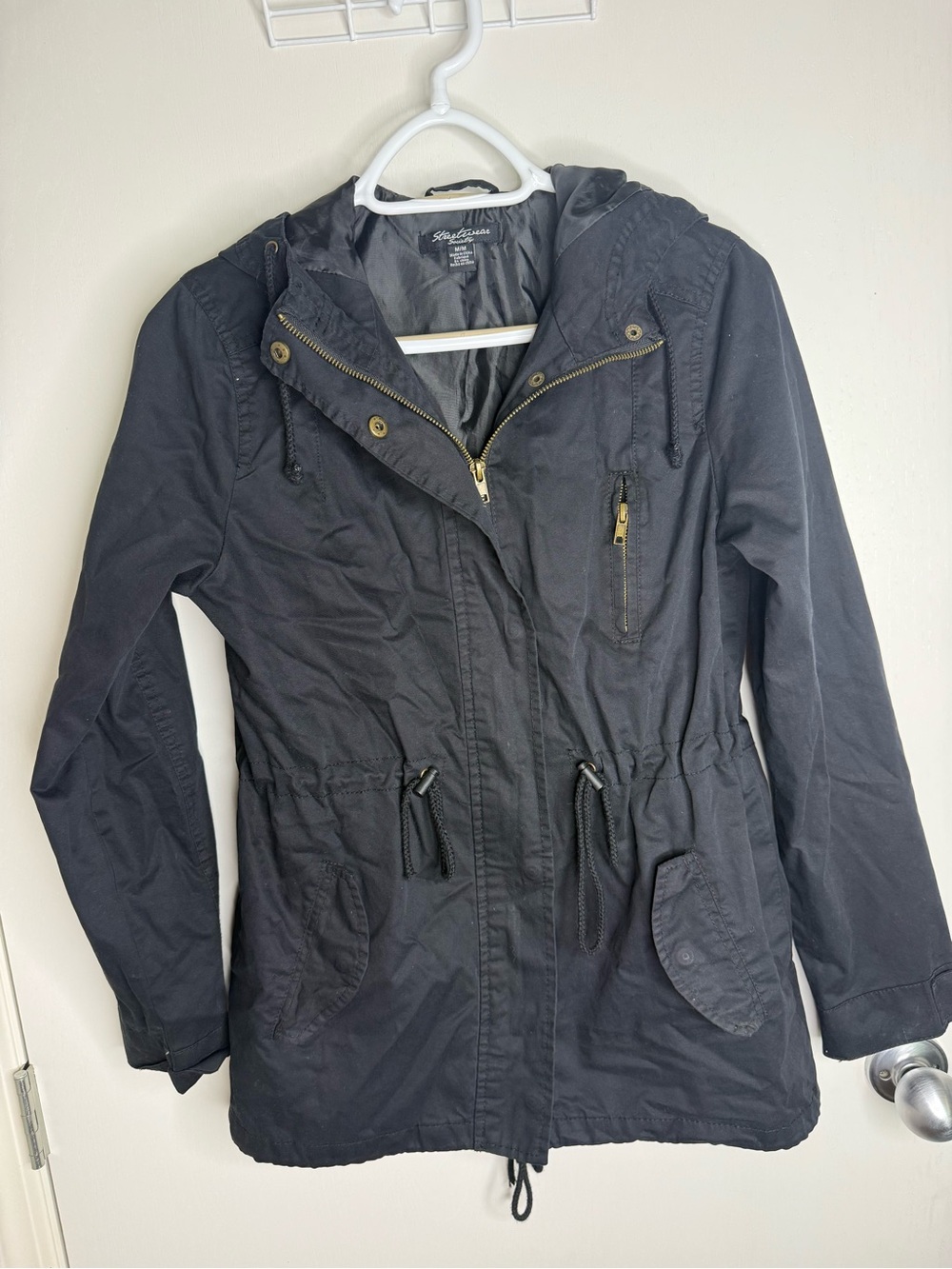 Streetwear Society Black Hooded Utility Jacket Medium